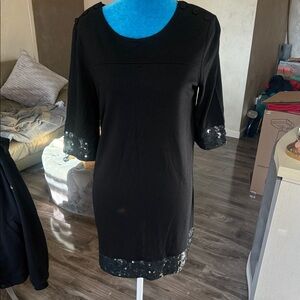 Juicy Couture Black Top with Sequin Trim